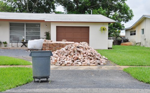 Pile of wood waste from a construction project